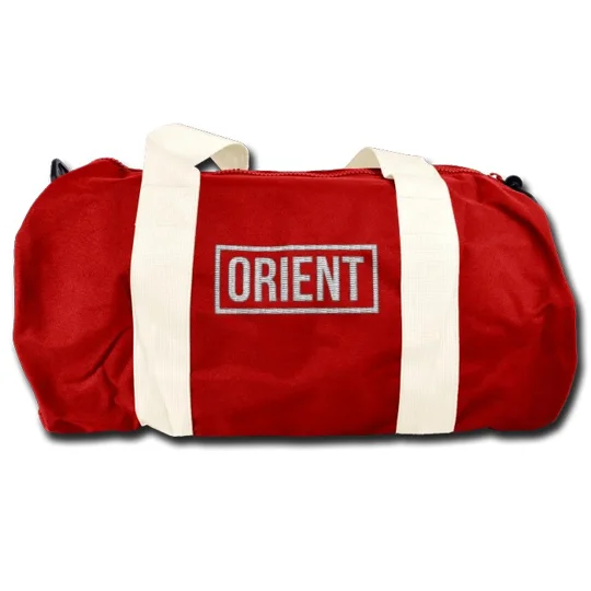 Leyton Orient-inspired retro-style football holdall kitbag with embroidered detailing and detachable adjustable shoulder strap