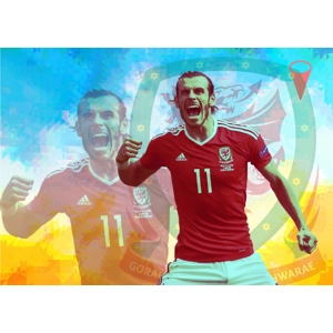 Wales Legend Gareth Bale Pop-art Digital Print
