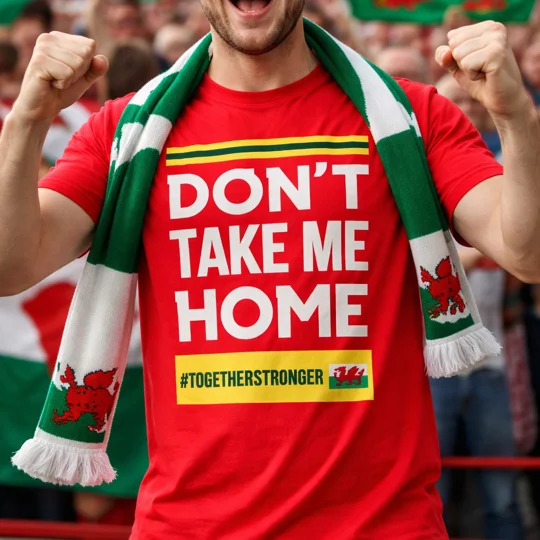 Wales Cymru Dont Take Me Home Red T-shirt | Football Fan Tee