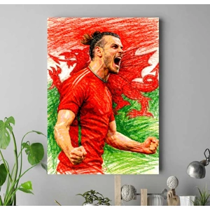 Wales Cymru Gareth Bale Iconic Football Soccer Canvas Art Print