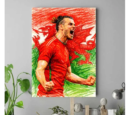 Wales Cymru Gareth Bale Iconic Football Soccer Canvas Art Print