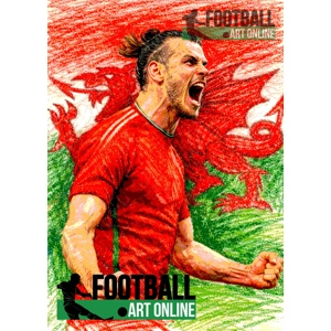 Wales Cymru Gareth Bale Iconic Football Soccer Digital Art Print