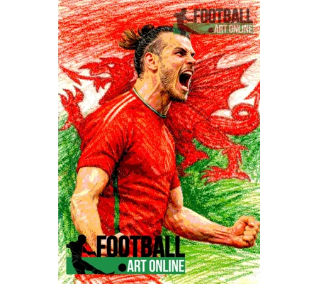 Wales Cymru Gareth Bale Iconic Football Soccer Digital Art Print