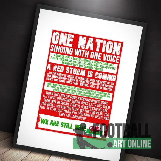 Wales World Cup 2022 Michael Sheen Speech Framed Print – Inspirational Cymru Football Art
