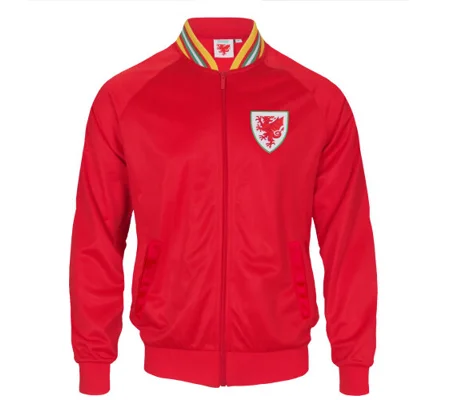 Wales Cymru Football Retro Track Jacket – Official FAW Mens Top