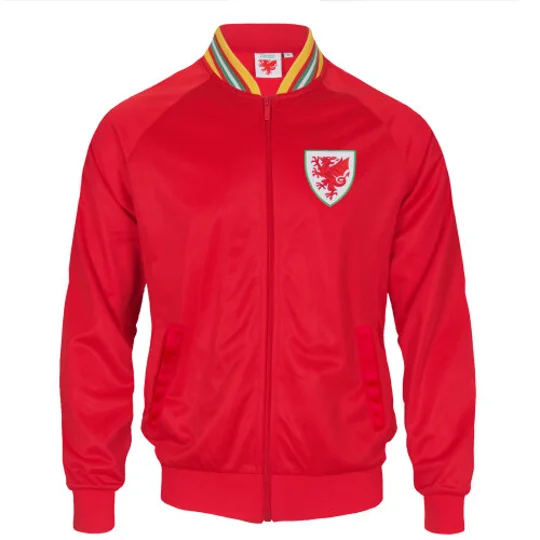 Wales Cymru Football retro track jacket with woven FAW crest