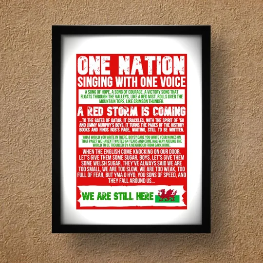 Wales World Cup 2022 Michael Sheen Speech Framed Print – Inspirational Cymru Football Art
