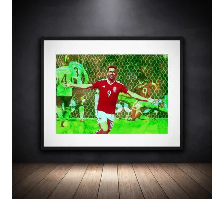 Wales Hal Robson-kanu 2016 iconic goal Pop-art Framed Print