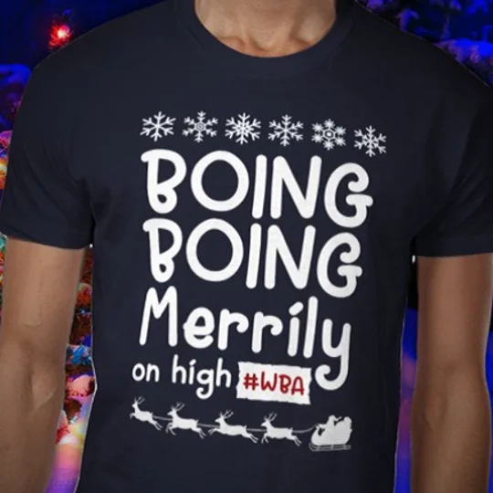 West Brom-inspired Christmas football T-shirt with Boing Boing Merrily on High design