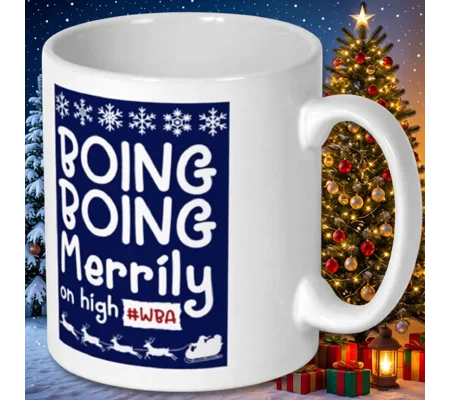 West Brom-Inspired Boing Boing Merrily on High Christmas Mug