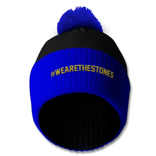 Wealdstone-inspired retro football beanie with embroidered hashtag detail