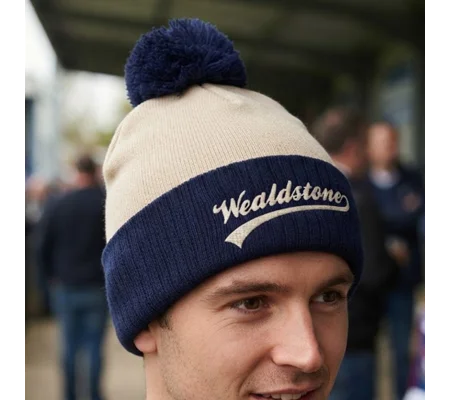 Wealdstone-Inspired Embroidered Retro-Style Football Bobble Hat