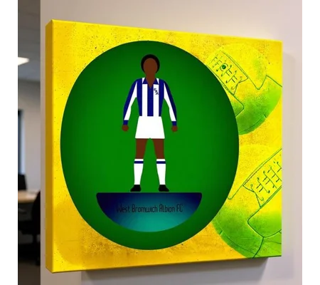 West Brom Inspired Football Figure Art 20 x 20in Canvas Print | Soccer Wall Art