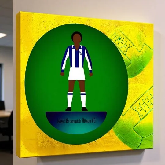West Brom Inspired Football Figure Art 20 x 20in Canvas Print | Soccer Wall Art