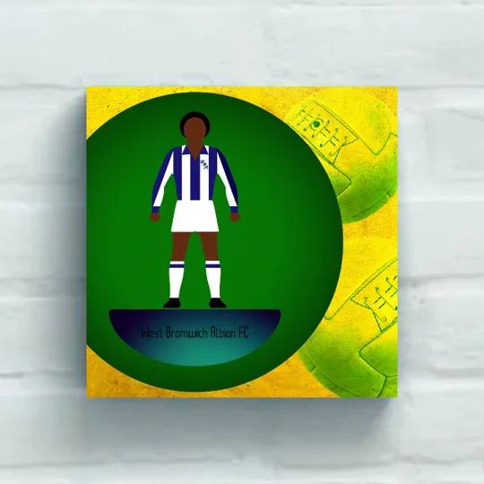 West Brom Inspired Football Figure Art 20 x 20in Canvas Print | Soccer Wall Art