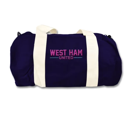 West Ham Retro Style Holdall Barrel Kitbag