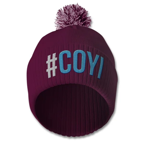 West Ham-inspired COYI embroidered retro-style football bobble hat