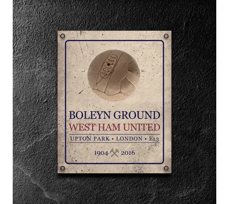 Boleyn Ground Vintage Metal Wall Sign | West Ham-Inspired Football Gift