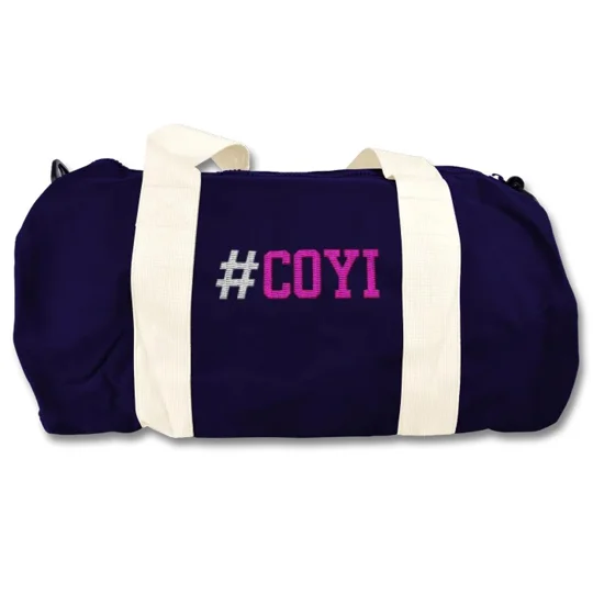 West Ham-inspired retro style football holdall kitbag with embroidered hashtag design