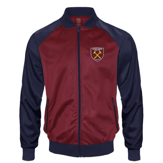 West Ham United FC retro track jacket with woven WHUFC club crest