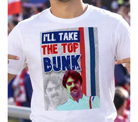 Escape to Victory John Wark “I’ll Take The Top Bunk” T-Shirt – Escape to Victory Quotes Inspired Tee