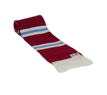 West Ham Colours Retro Style Football 2 Bar Scarf