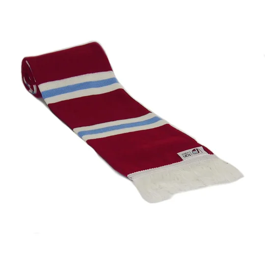 West Ham Colours Retro Style Football 2 Bar Scarf