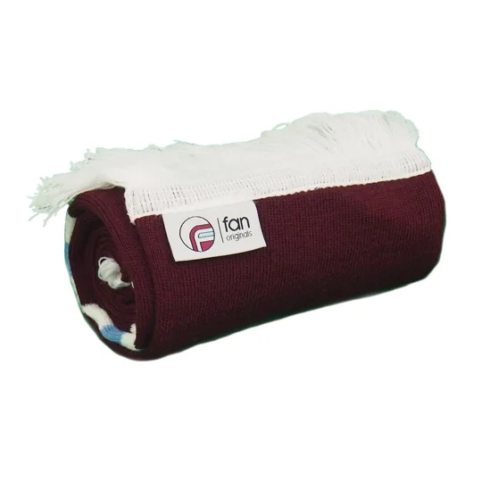 West Ham Colours Retro Style Football 2 Bar Scarf