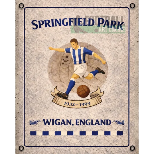 Vintage-style Springfield Park football wall sign and Wigan-inspired gift