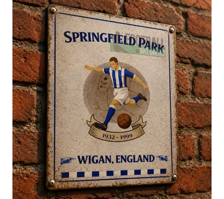 Springfield Park Vintage Metal Wall Sign | Wigan-Inspired Gift