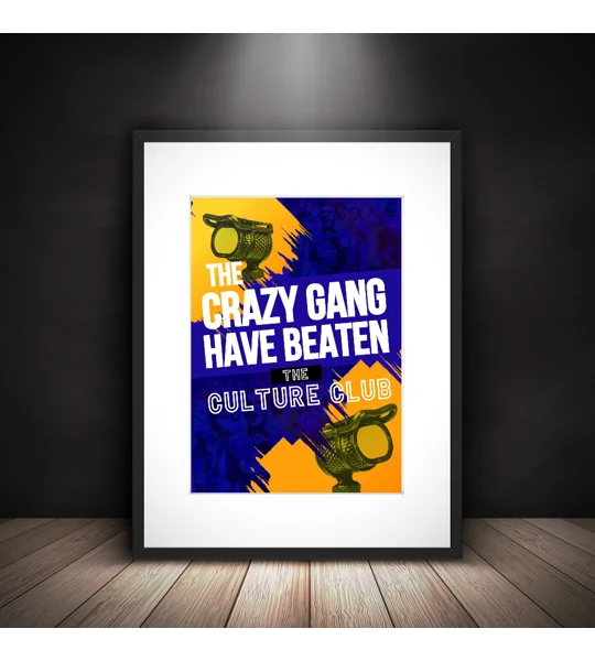 Wimbledon Crazy Gang-inspired retro framed football art print with abstract effect