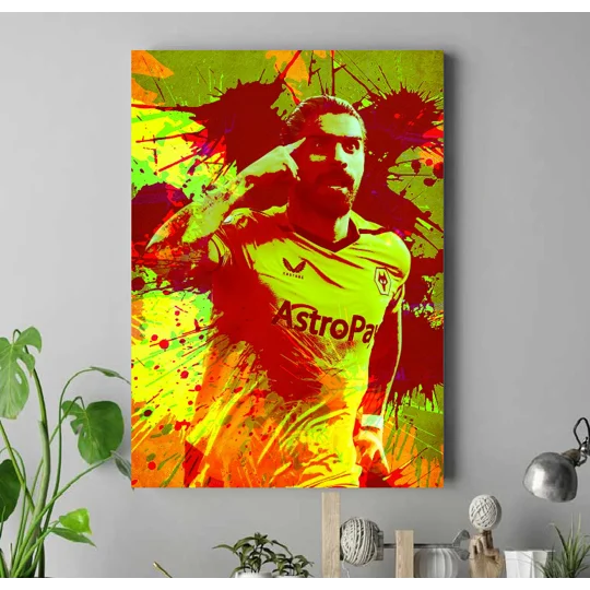 Wolves Rúben Neves Canvas Print Football Wallart