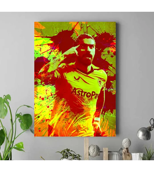 Wolves Rúben Neves Canvas Print Football Wallart