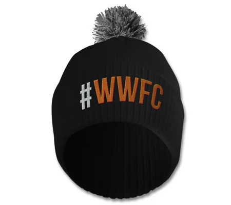 Wolverhampton Hashtag Embroidered Retro-style Bobble Hat