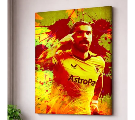 Wolves Rúben Neves Canvas Print Football Wallart