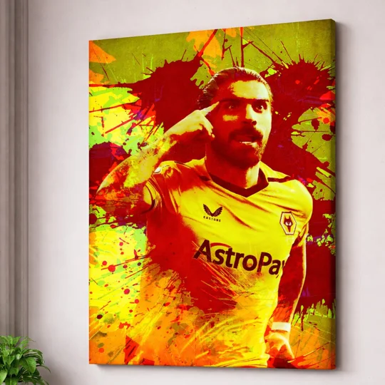 Wolves Rúben Neves Canvas Print Football Wallart