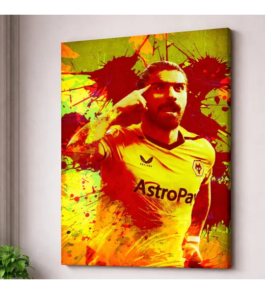 Wolves Rúben Neves Canvas Print Football Wallart