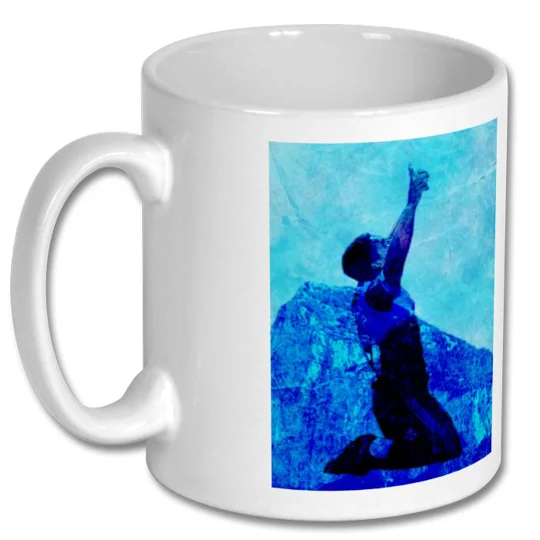 Tjay De Barr football-inspired white mug celebrating Gibraltar football and Wycombe Wanderers connections