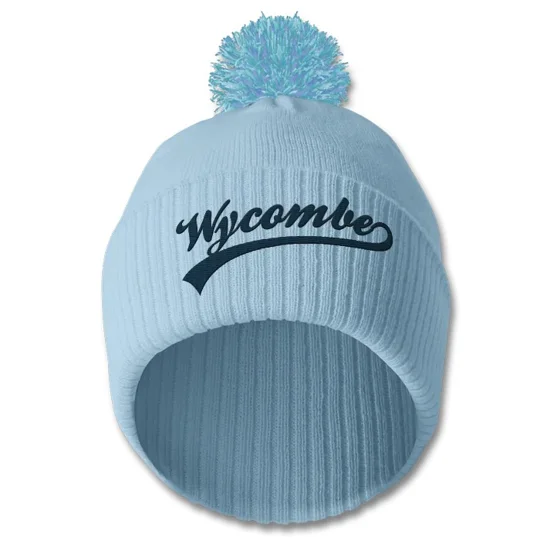 Wycombe-inspired embroidered retro-style football bobble hat