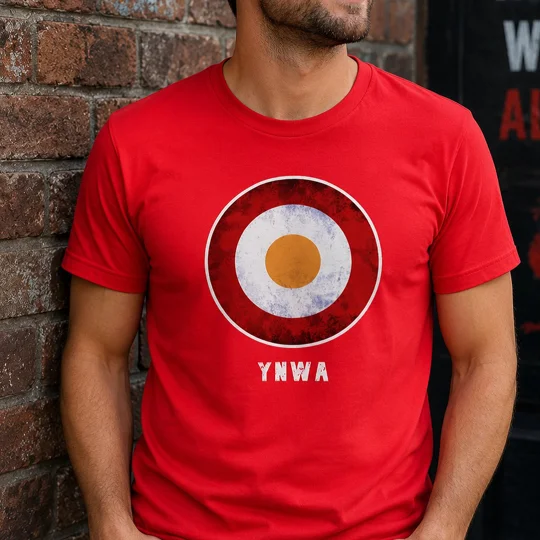 YNWA Mod-Style Target Retro Themed Liverpool-Inspired Red T-Shirt