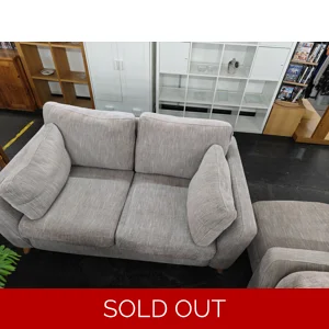 2 seater sofa + pouffe