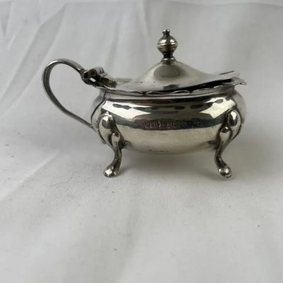 Antique Silver Mustard Pot (1912) - E. S. Barnsley & Co. Ltd.