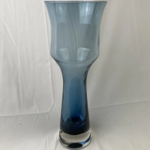 Vintage Aseda Glass Blue Vase by Bo Borgstrom From Sweden 1960s Vintage Aseda Glass Blue Vase by Bo Borgstrom From Sweden 1960s