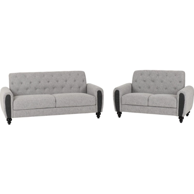 Chester 3+2 Suite Light Grey Fabric from £275