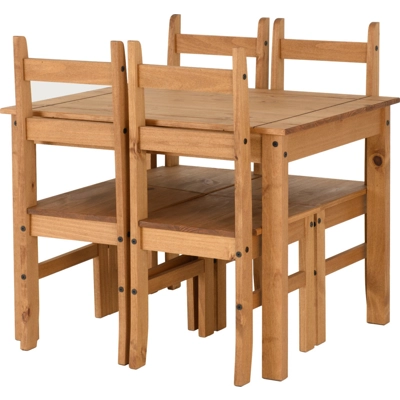 Corona Budget Dining Set Distressed Waxed Pine