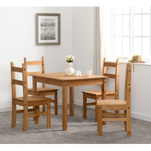 Corona Budget Dining Set Distressed Waxed Pine Corona Budget Dining Set Distressed Waxed Pine
