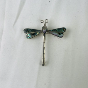 Vintage Abalone Dragonfly Brooch, Silver Tone, Southwestern Vintage Abalone Dragonfly Brooch, Silver Tone, Southwestern