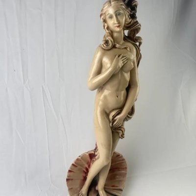 Goddess Venus Molded Marble Signed Statue Sculpture