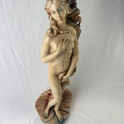 Goddess Venus Molded Marble Signed Statue Sculpture