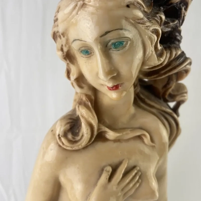 Goddess Venus Molded Marble Signed Statue Sculpture